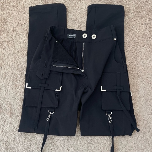 Maniere De Voir Black High-Rise Women’s Cargo Nylon Blend Utility Pants Size 6 - Picture 10 of 15